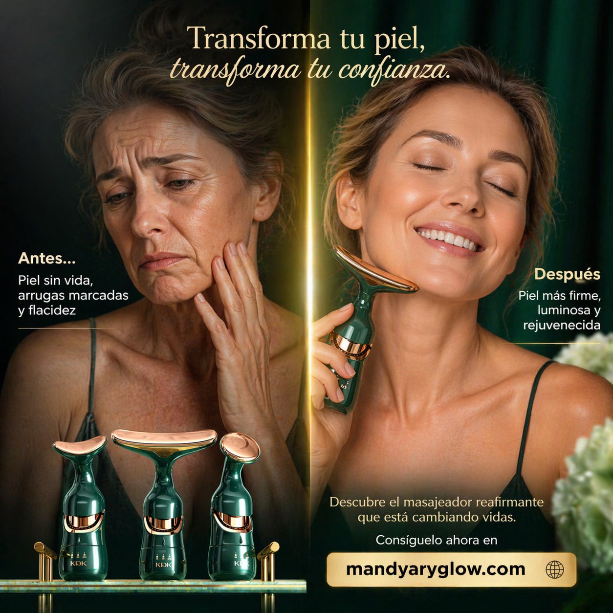 Masajeador Facial 3 en 1 Reafirmante