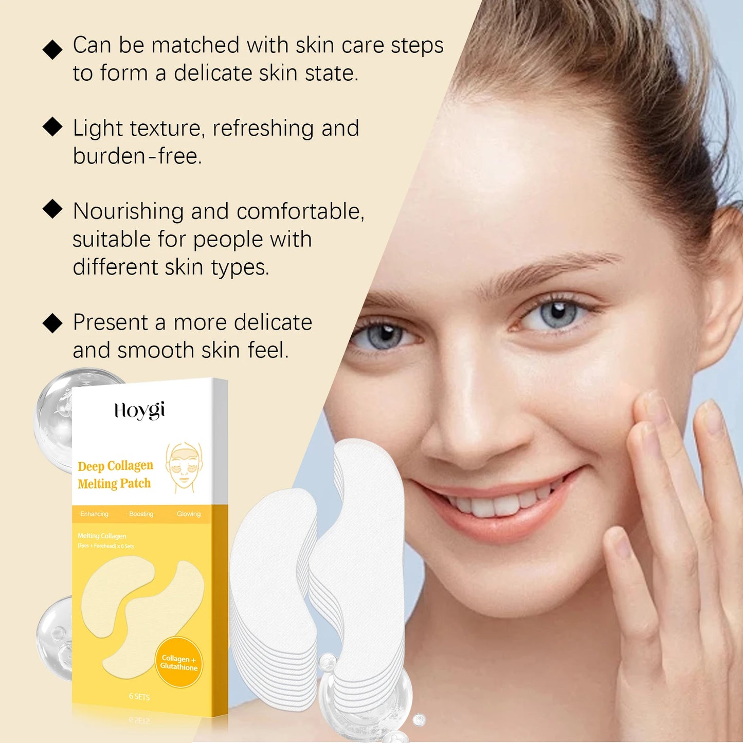 Parches de colágeno absorbentes para el rostro