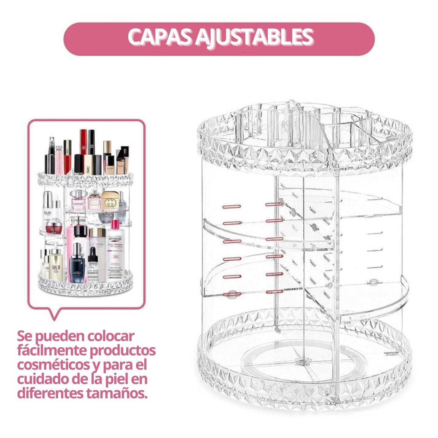 ORGANIZADOR DE MAQUILLAJE 360 ORDEN